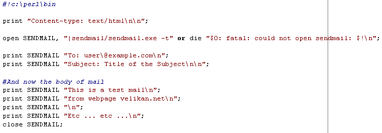 send mail using perl and windows